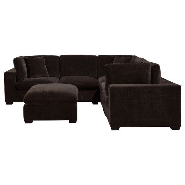 English Elm Murtagh Six Piece Modular Sectional Soft Fabric Lounge Sofa with Tapered Wooden Legs B062S01582