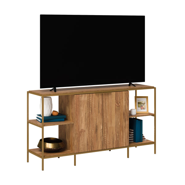 English Elm Credenza, Stylish Brown Finish For Tvs Up To 65", Modern Design With Ample Storage & Cable Management B356P367968