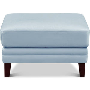 English Elm Arvo Leather Ottoman with Pocket Coil Cushions, Feather & Memory Foam Comfort, Durable Frame (30x23x14.5) Blue B2705P338113