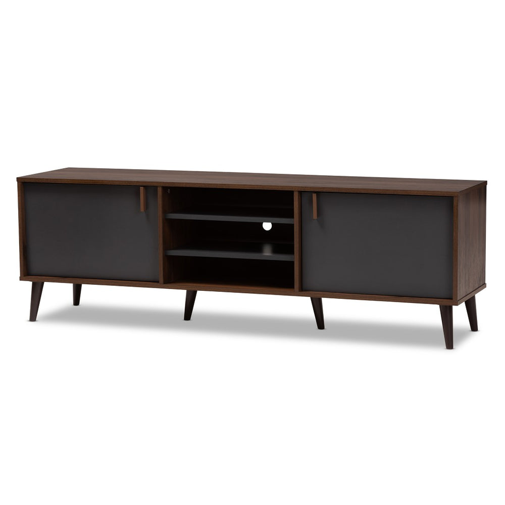 Baxton Studio Baxton Studio Stylish Mid-Century Modern TV Stand with Storage, Cable Management & Elegant Design SE TV9012WI-CLB/DG