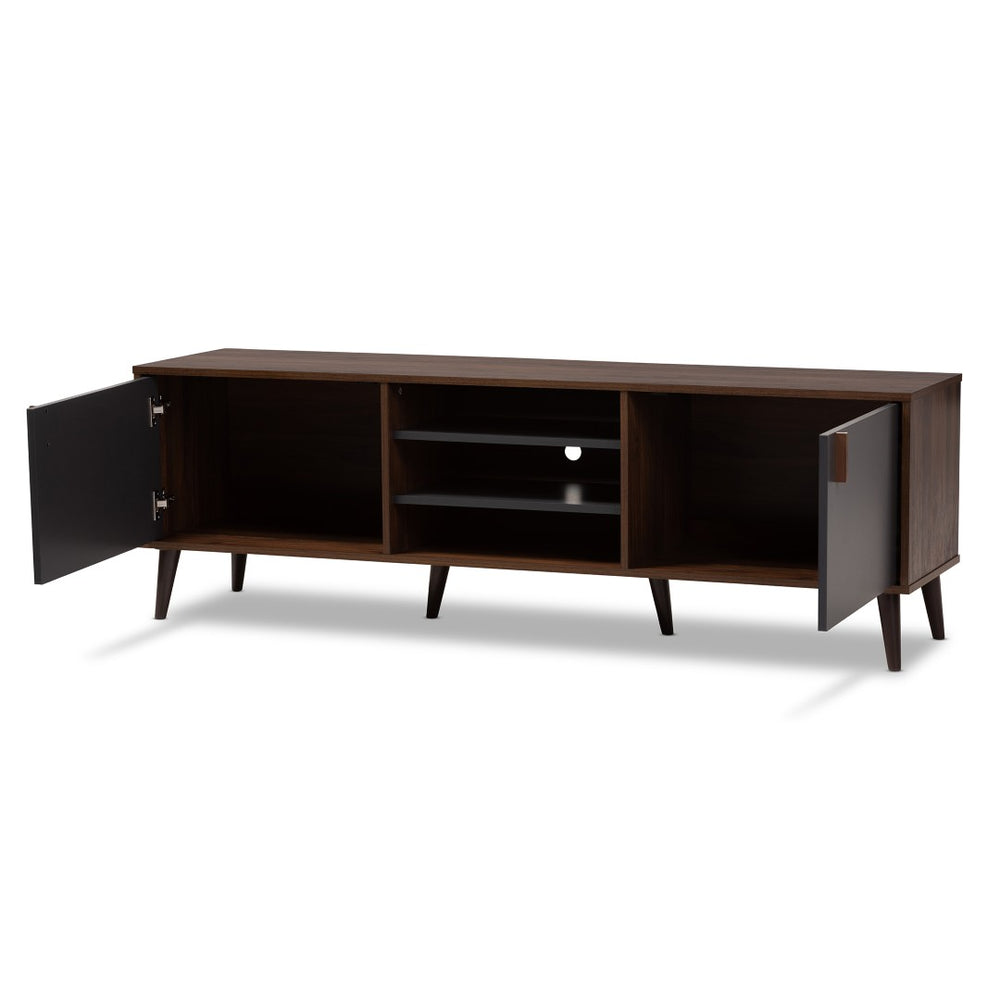 Baxton Studio Baxton Studio Stylish Mid-Century Modern TV Stand with Storage, Cable Management & Elegant Design SE TV9012WI-CLB/DG