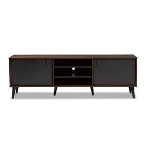 Baxton Studio Baxton Studio Stylish Mid-Century Modern TV Stand with Storage, Cable Management & Elegant Design SE TV9012WI-CLB/DG