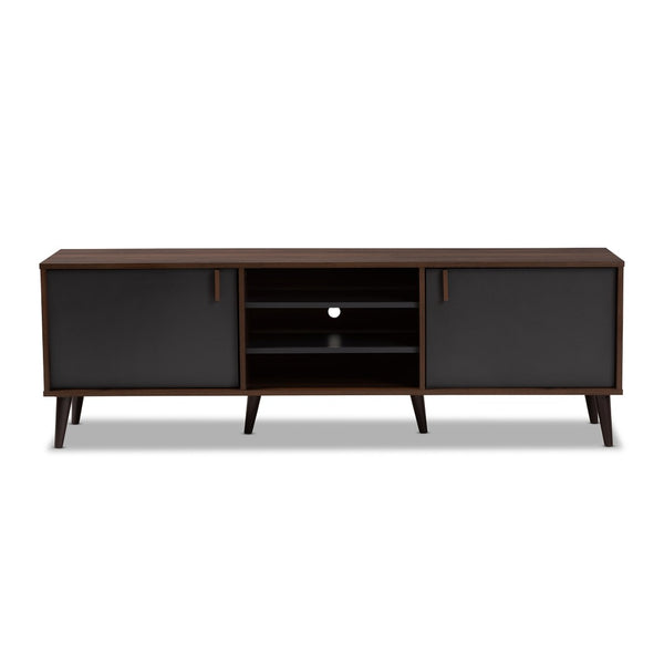 Baxton Studio Baxton Studio Stylish Mid-Century Modern TV Stand with Storage, Cable Management & Elegant Design SE TV9012WI-CLB/DG