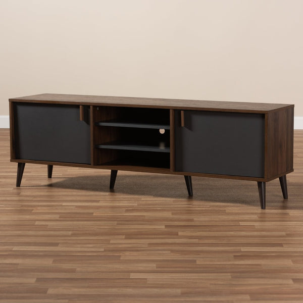 Baxton Studio Baxton Studio Stylish Mid-Century Modern TV Stand with Storage, Cable Management & Elegant Design SE TV9012WI-CLB/DG