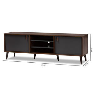 Baxton Studio Baxton Studio Stylish Mid-Century Modern TV Stand with Storage, Cable Management & Elegant Design SE TV9012WI-CLB/DG