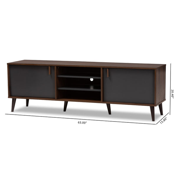 Baxton Studio Baxton Studio Stylish Mid-Century Modern TV Stand with Storage, Cable Management & Elegant Design SE TV9012WI-CLB/DG
