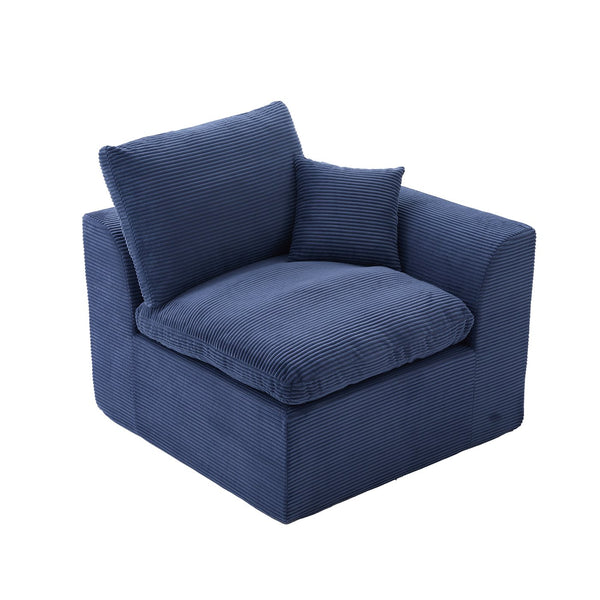 English Elm UNITED Cloud Couch Modular Sectional Sofa with Corduroy Cover, Ergonomic 2-Seater, No Assembly Needed Navy Blue W1568P371122