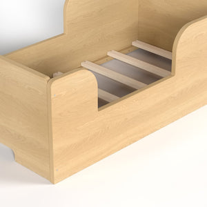 English Elm Toddler Bear Shaped Pine Floor Bed Low Profile Frame Safe Rounded Edges Kids Room Natural W1580P373255