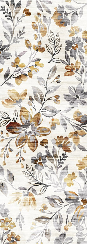 English Elm SPHINX Washable Non-Slip Runner Rug 24"x66" White Gray - Durable Low-Pile Indoor Outdoor Mat B186P261382