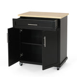 Christopher Knight Home® - Noble House - Batavia Contemporary Kitchen Cart with Wheels