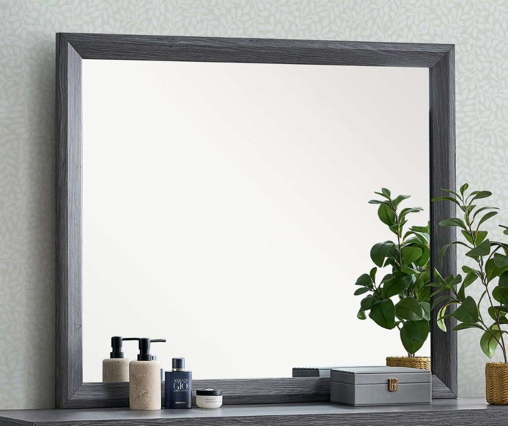 English Elm Rustica Rectangular Wood Frame Bedroom Mirror in Gray for Dresser or Console B078P473043