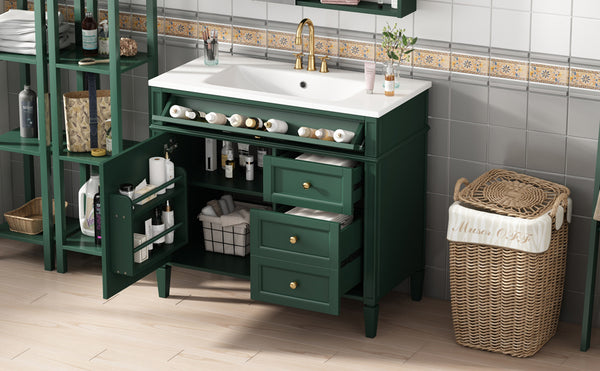 English Elm 36'' Modern Bathroom Vanity With Elegant Sink, 2 Drawers, And Tip-Out Storage For Stylish Spaces N710S136004F