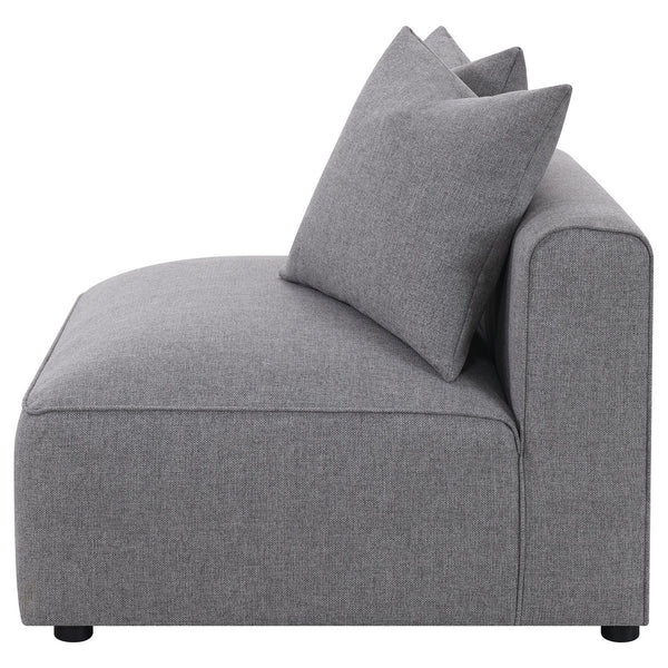English Elm Amherst Grey Armless Chair With Accent Pillow - Modern Comfort & Stylish Versatility For Any Space B062P358230