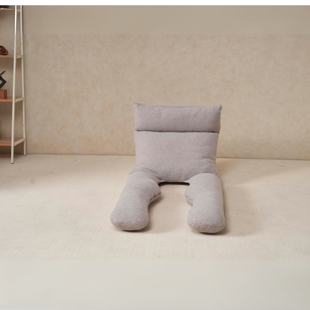 English Elm Adjustable U-shaped Full-Body Recliner Pillow for Sleeping, Reading & Physiotherapy — Gray Metal, Foldable Packaging Enhanced Comfort W244P289150