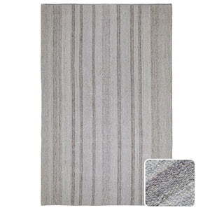 English Elm Hodges Handwoven 6x9 Area Rug Ivory & Grey Geometric Stripes Durable Wool-Cotton Blend Indoor B136P188389