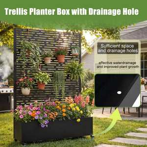 English Elm Metal Galvanized Raised Garden Bed on Wheels with Trellis for Climbing Vines Outdoor W5312P460802