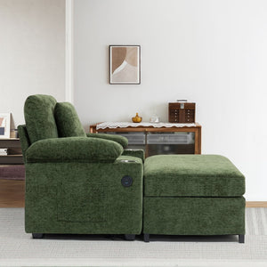 English Elm Ergonomic Oversized Chenille Accent Chair with Lumbar Support and Usb Charging Port W2606P255581
