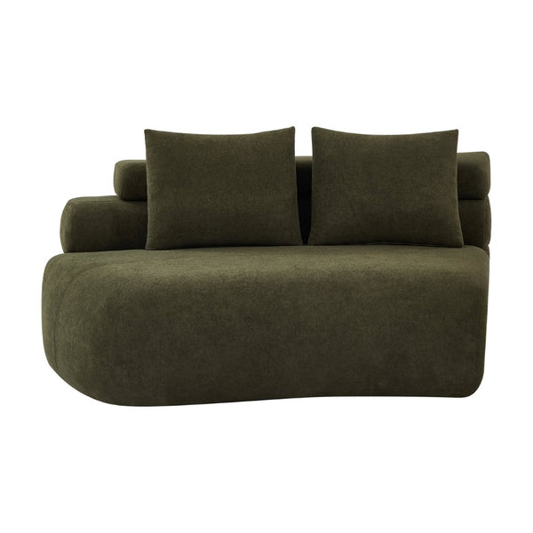 English Elm 122" Curved Modular Sectional Sofa Cloud Fill Polyester Upholstered Living Room Seating Olive Green N771P396326L_N771P396327L