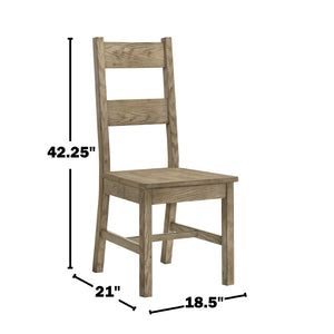English Elm Set of 2 Solid Rubberwood Ladder Back Dining Chairs Farmhouse Oak Finish B016P446391