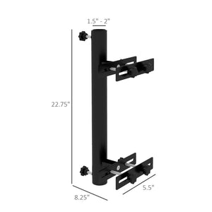 English Elm Outsunny Adjustable Patio Umbrella Holder - Space-Saving Clamp Bracket For Decks & Balconies W2225P174210-GIGA