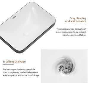 English Elm Ceramic Undermount Vanity Sink Glazed Porcelain Basin Flush Mount Minimalist Bath W3402P406917