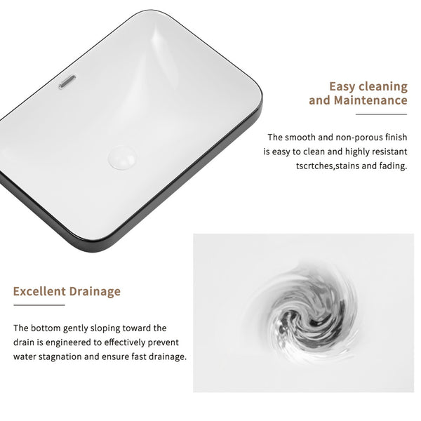 English Elm Ceramic Undermount Vanity Sink Glazed Porcelain Basin Flush Mount Minimalist Bath W3402P406917