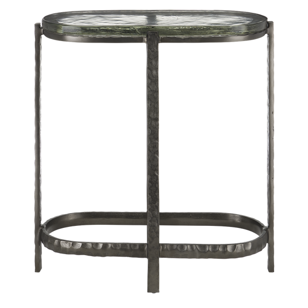 Acea Gold Side Table - Handcrafted Cast Aluminum and Glass Accent for Modern Home Elegance