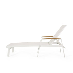 English Elm Christopher Knight Home® - OXTON Chaise Lounge with Breathable Nylon Mesh, Ergonomic Recline and Sleek Low-Profile Design for Comfort White 62753.00WWHIMP2