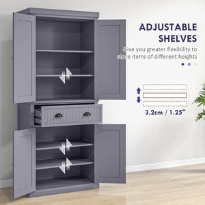 English Elm Homcom 72" Tall Kitchen Pantry Cabinet With Adjustable Shelves, Drawer & Classic Navy Blue Finish W2225P249922