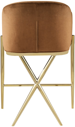 Xavier Saddle Velvet Counter Stool 867Saddle-C Meridian Furniture