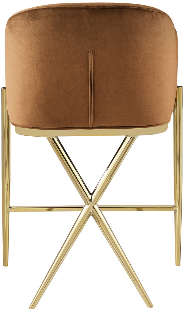 Xavier Saddle Velvet Counter Stool 867Saddle-C Meridian Furniture