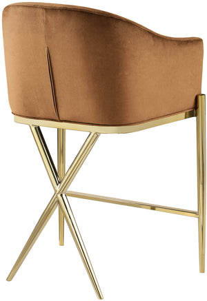 Xavier Saddle Velvet Counter Stool 867Saddle-C Meridian Furniture