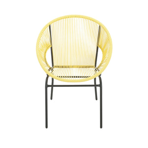 English Elm Christopher Knight Home® - NUSA Modern Outdoor Wicker Club Chairs Set of 2 with Durable PE Rattan Weave and Sleek Iron Frame Yellow N775P198603Y