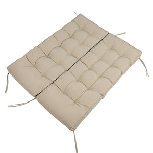 English Elm Swing 55x40 Outdoor Swing Seat Cushion Set, Waterproof Thick 4-5" Sponge Back & Bench Pad with Ties for Patio Furniture Comfort and Durable Support khaki W419P311809