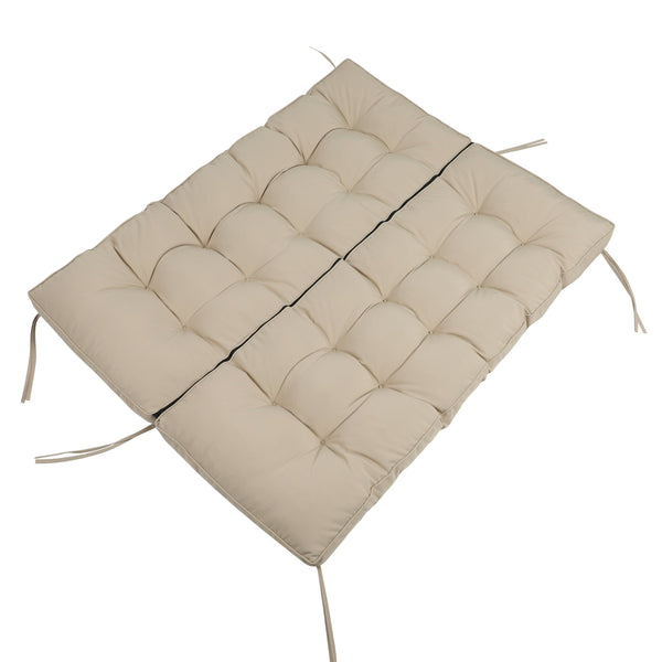 English Elm Swing 55x40 Outdoor Swing Seat Cushion Set, Waterproof Thick 4-5" Sponge Back & Bench Pad with Ties for Patio Furniture Comfort and Durable Support khaki W419P311809