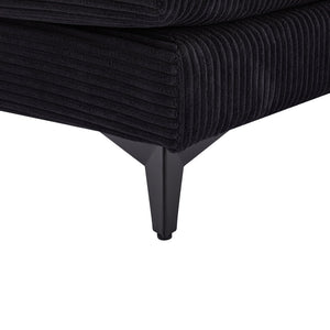 English Elm Deep Seat Sectional Sofa - Plush Black Corduroy Couch With Ottomans For Modern Living Spaces W2120S00001-GIGA