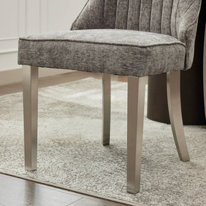 English Elm Rayon High Back Dining Chair Set with Plush Flocking Upholstery, Golden Stainless Legs, Comfort-Focused Design W1143P293316 W1143P293316