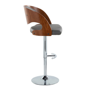English Elm Pino Adjustable Barstool Set Of 2 - Mid-Century Modern Swivel Design With Chrome & Walnut Finish B202S00991-GIGA