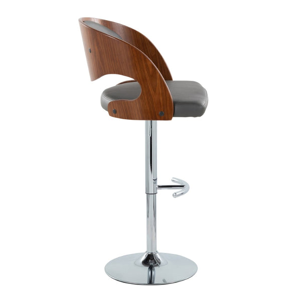 English Elm Pino Adjustable Barstool Set Of 2 - Mid-Century Modern Swivel Design With Chrome & Walnut Finish B202S00991-GIGA