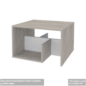 English Elm Side Table Sallis — Compact Engineered Wood Accent Table with Open Shelf, Portable Space-Saving Design Gray B092P309175