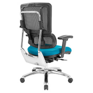 OSP Home Furnishings Vertical Mesh Back Ergonomic Manager Office Chair with Lumbar Support and Adjustable Arms Blue 99662C-7
