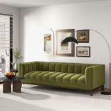 English Elm Ashcroft Furniture - Melissa Mid-Century Green Velvet Modern Sofa