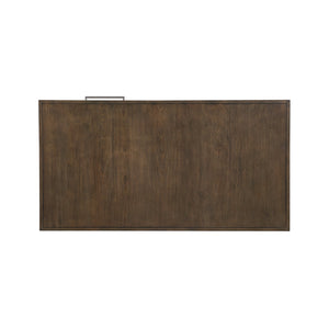English Elm Modern Mango Veneer End Table with Dovetail Drawer and Open Shelf, Nickel Pull, Contemporary Storage Design Espresso 53.5 L x 29.5 W x 22 H B011P387102