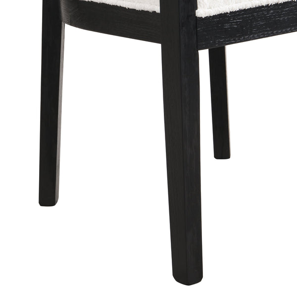 English Elm Christopher Knight Home® - DINING Club Chair Set 2pcs - Beige Fabric Upholstery, Black Rubberwood Frame, Mid-Century Modern Comfort N771P195505H