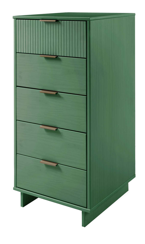 English Elm Granville 24" Sage Green 5-Drawer Chest - Elegant Storage Solution With Luxe Gold Hardware & Style B365S00070