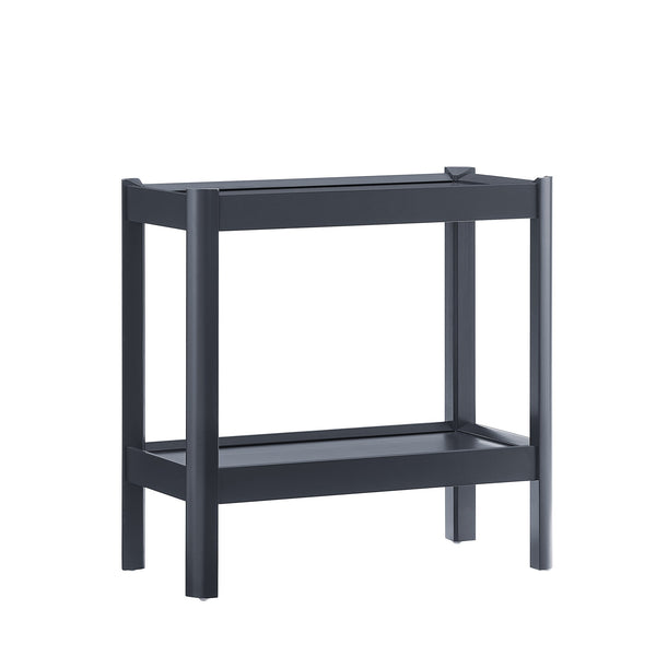 English Elm Yonda Matte Black Nightstand with 2 Raised-Edge Shelves, Solid Poplar & MDF, Rounded Corners, Floor-Glide Protection B050P376965