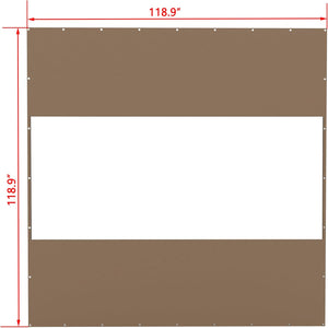 English Elm Heavy Duty Outdoor Clear Panel Curtain - 10'H X 10'W Weatherproof Pvc Polyester For Patios & More W1859P238831