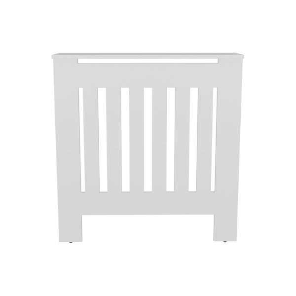 English Elm Radiator Cover Cabinet Slatted Ventilated Enclosure White Finish Entryway Display Shelf B200P362052