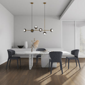 English Elm Conrad Upholstered Dining Chair with Metal Frame, Contoured Back, High-Density Foam Comfort, Fully Assembled Grey B365P397780