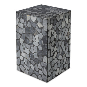 English Elm Kiri Outdoor Accent Table Handcrafted Concrete Marble Plinth for Patio or Terrace B2769P498426